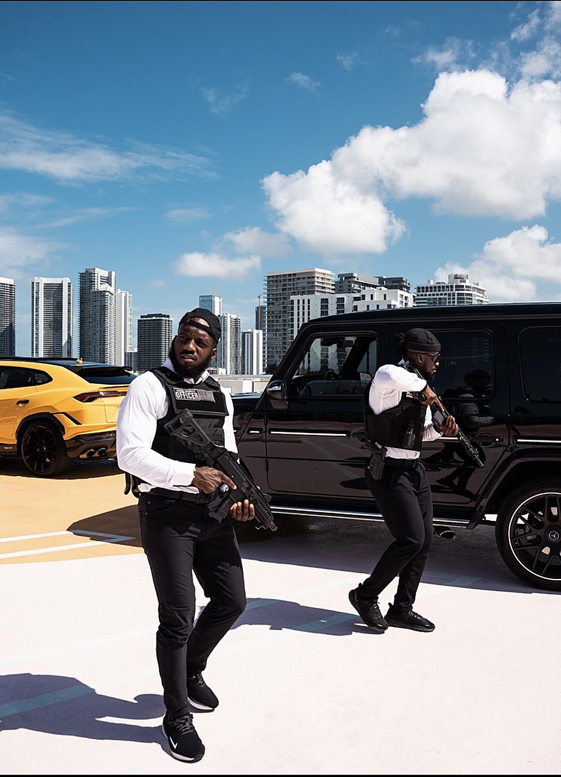 Two licensed Spectrum Florida Security officers on a daytime post
