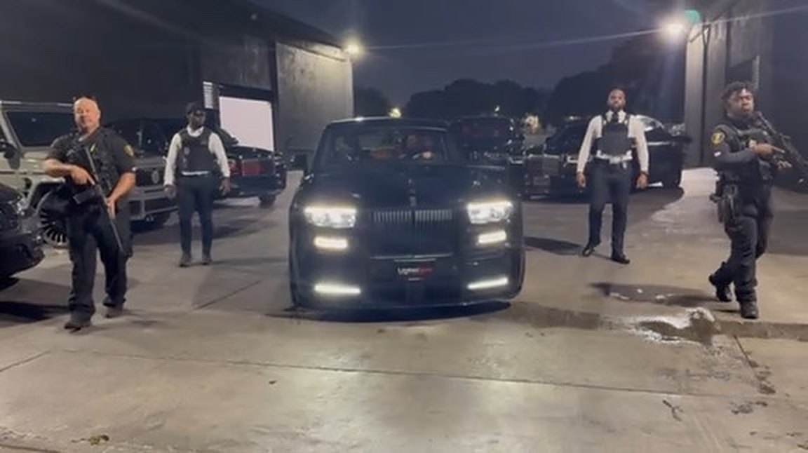 Spectrum Florida Security night patrol staged with multiple vehicles
